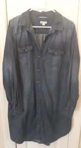 Merona Denim Shirt Dress, Size Large